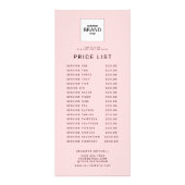 Professional Custom Logo Blush Price Service List Reclamekaart (Achterkant)