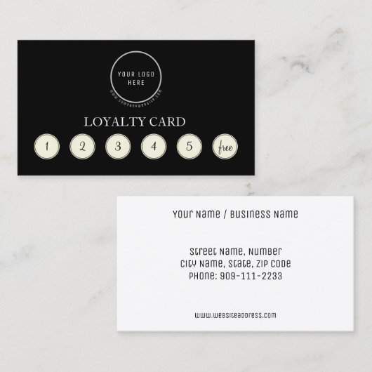 Professional Custom Logo Loyalty Punch Card (Voorkant / Achterkant)