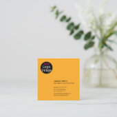 Professional Custom Macaroni en Cheese Oranje Vierkante Visitekaartje (Staand voorkant)