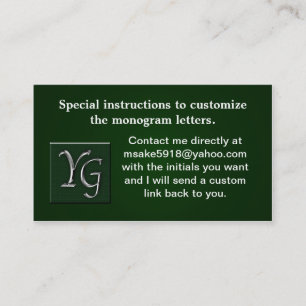 Professional Custom Monogramed Visitekaartje