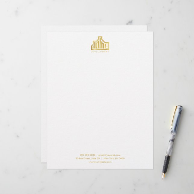 Professional Customizable Business Letterhead Briefhoofd (Voorkant / Achterkant in situ)