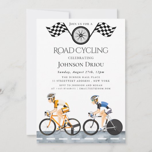 Professional Cycling Race Sports Invitation Kaart (Voorkant)
