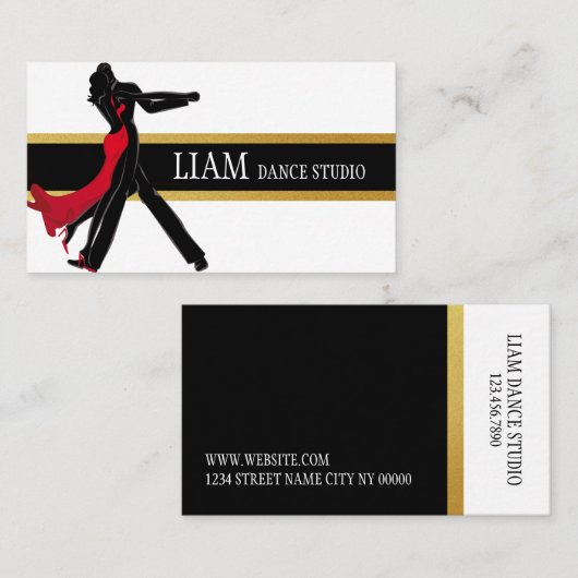Professional Dance Instructor, Lessen, Studio Visitekaartje (Voorkant / Achterkant)