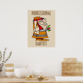 Professional Dart Player, bewerkt tekst Poster (Keuken)