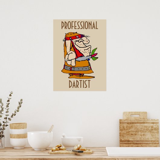 Professional Dart Player, bewerkt tekst Poster (Keuken)