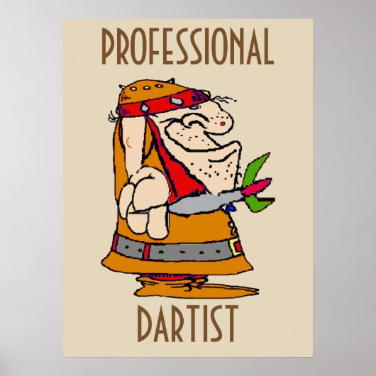 Professional Dart Player, bewerkt tekst Poster (Voorkant)