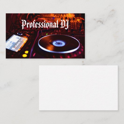 Professional Deejay Visitekaartje (Voorkant / Achterkant)