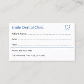 Professional Dental Appointment Card Afsprakenkaartje (Voorkant)