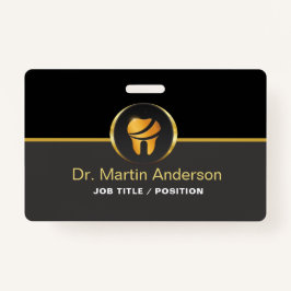  Professional Dental Clinic Gold Tooth Logo Badge