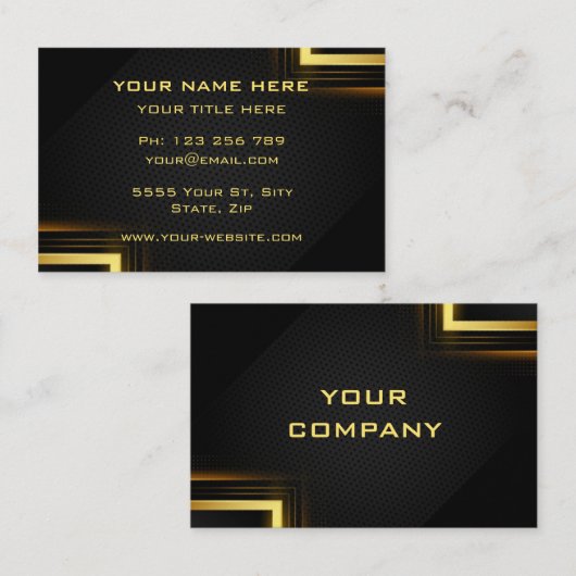 Professional Design Gold Black Visitekaartje (Voorkant / Achterkant)