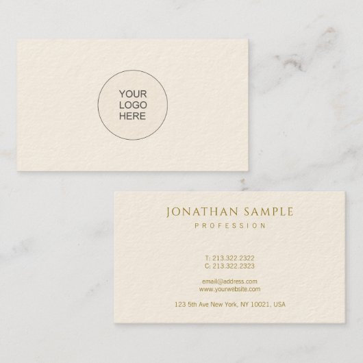 Professional Design Sjabloon Gold look Visitekaartje (Voorkant / Achterkant)