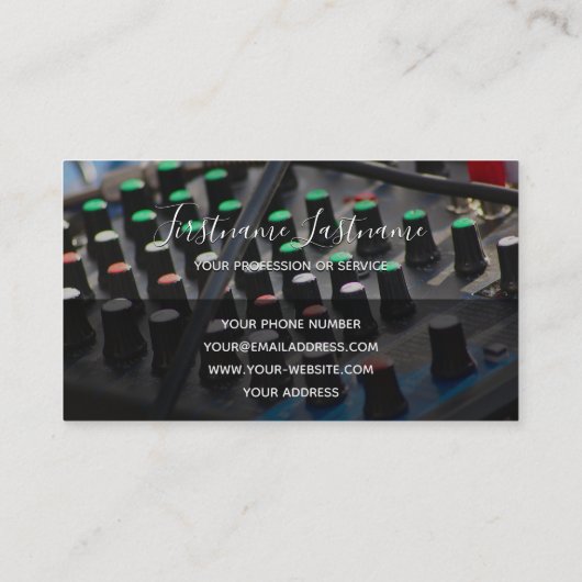 Professional DJ of VJ tunes mixer party planner Visitekaartje (Achterkant)