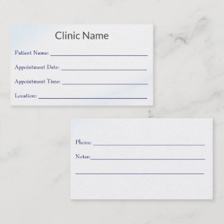 Professional Doctor Appointment Reminder Card Afsprakenkaartje