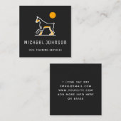 Professional Dog Training Service Doberman Black Vierkante Visitekaartje (Voorkant / Achterkant)