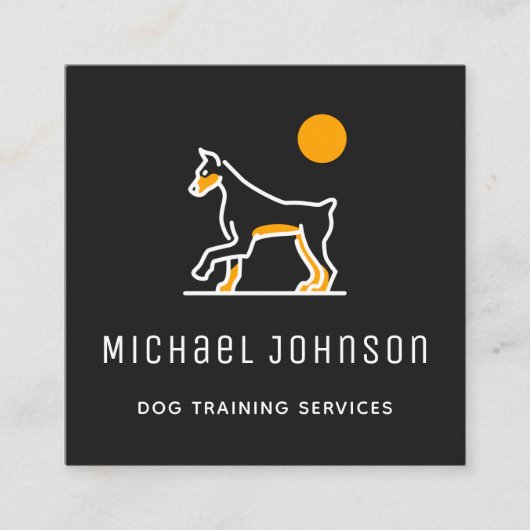 Professional Dog Training Service Doberman Black Vierkante Visitekaartje (Voorkant)