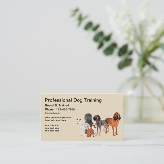 Professional Dog Training Service Visitekaartje (Staand voorkant)