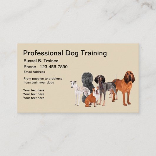 Professional Dog Training Service Visitekaartje (Voorkant)