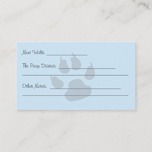 Professional Dog Waling Service Business Visitekaartje (Achterkant)