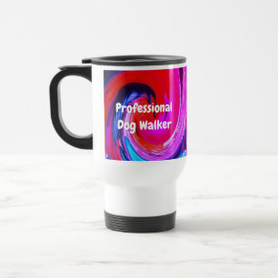 Professional Dog Walker Bright Swirl Tie Dye Reisbeker