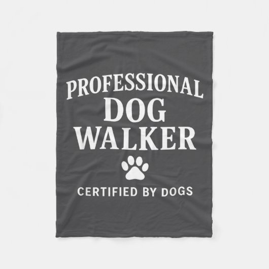 Professional Dog Walker - Certified By Dogs Gift  Fleece Deken (Voorkant)