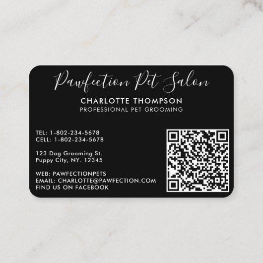 Professional Dog Walker Pet Sitter Dog Groomer Visitekaartje (Achterkant)