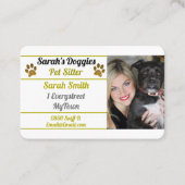 Professional Dog Walker Pet Sitter Visitekaartje (Voorkant)
