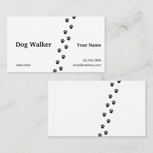Professional Dog Walker Visitekaartje (Voorkant / Achterkant)