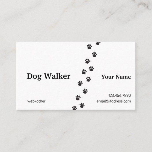 Professional Dog Walker Visitekaartje (Voorkant)