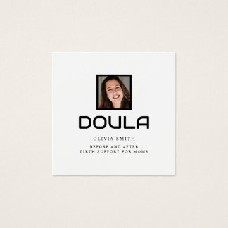 Professional Doula Photo Name Identity Design Vierkante Visitekaartjes