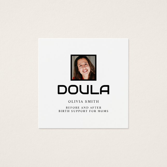 Professional Doula Photo Name Identity Design Vierkante Visitekaartjes (Voorkant)