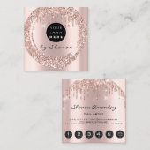 Professional Drivers 6 Punten CustomLogo Roos Lash Vierkante Visitekaartje (Voorkant / Achterkant)