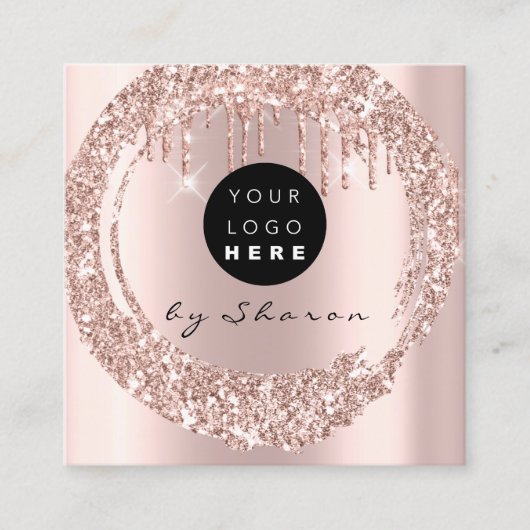 Professional Drivers 6 Punten CustomLogo Roos Lash Vierkante Visitekaartje (Voorkant)