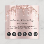 Professional Drivers 6 Punten CustomLogo Roos Lash Vierkante Visitekaartje (Achterkant)