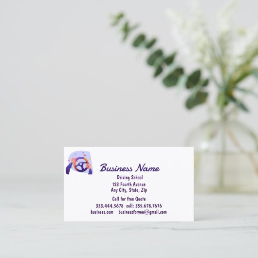 Professional Driving School Instructors  Visitekaartje (Staand voorkant)