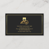 Professional Dual Grey Shades Gold Lijst Chauffeur Visitekaartje (Achterkant)