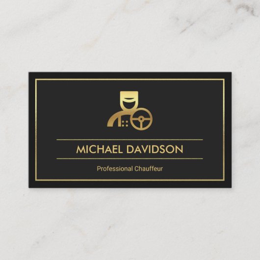 Professional Dual Grey Shades Gold Lijst Chauffeur Visitekaartje (Voorkant)