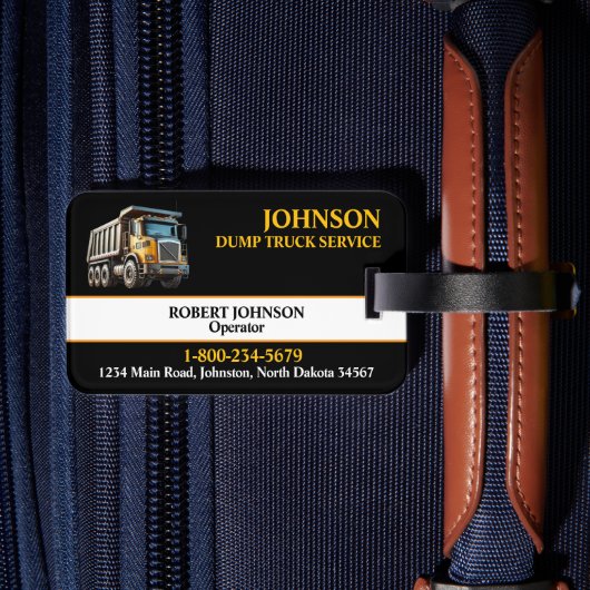 Professional Dump Truck Service Bagagelabel (Achterkant Insitu 2)