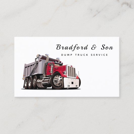 Professional Dump Truck Service Visitekaartje (Voorkant)