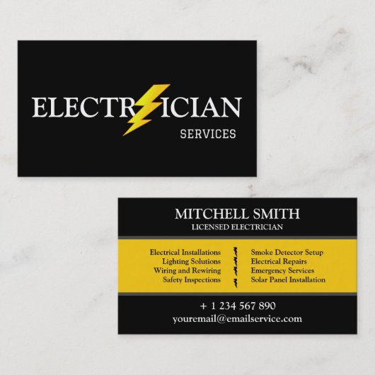 Professional Electrical Contractor - Electrician Visitekaartje (Voorkant / Achterkant)