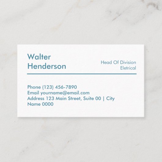 Professional Electrical Engineering White Blue  Visitekaartje (Voorkant)