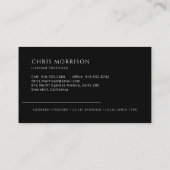 Professional Electrician Black Silver Contractor Visitekaartje (Achterkant)