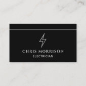 Professional Electrician Black Silver Contractor Visitekaartje (Voorkant)