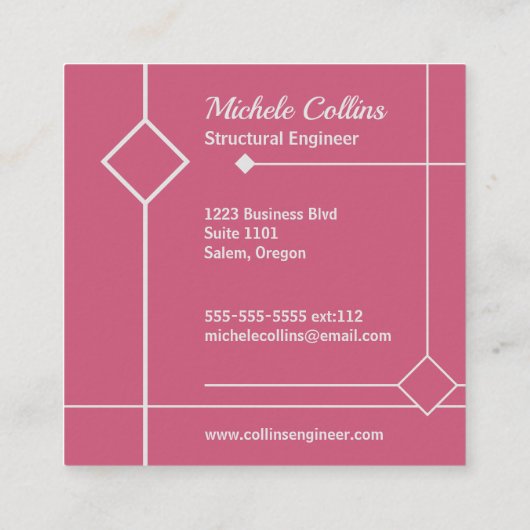 Professional Elegance Square Visitekaartje (Achterkant)