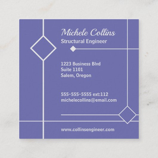 Professional Elegance Square Visitekaartje (Achterkant)