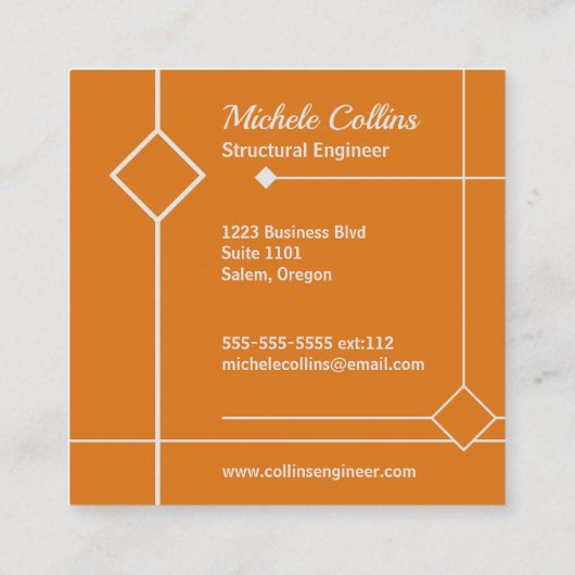 Professional Elegance Square Visitekaartje (Achterkant)