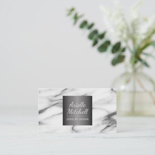 Professional Elegant Alabaster Marble Patroon Visitekaartje (Staand voorkant)