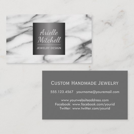 Professional Elegant Alabaster Marble Patroon Visitekaartje (Voorkant / Achterkant)