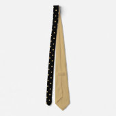 Professional Elegant Beige Polka Dot Black Pattern Stropdas (Achterkant)