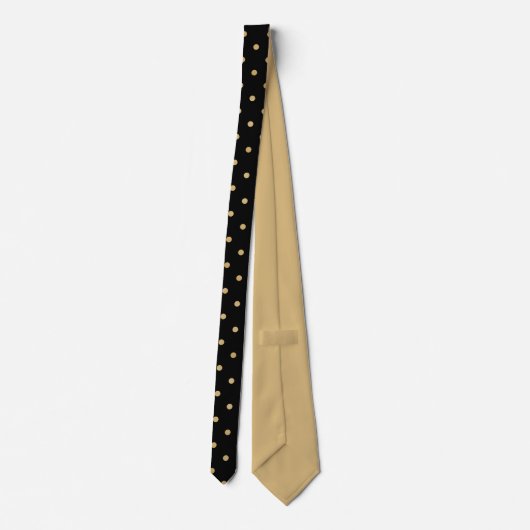 Professional Elegant Beige Polka Dot Black Pattern Stropdas (Achterkant)