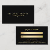 Professional Elegant Black and Gold Appointing Afsprakenkaartje (Voorkant / Achterkant)